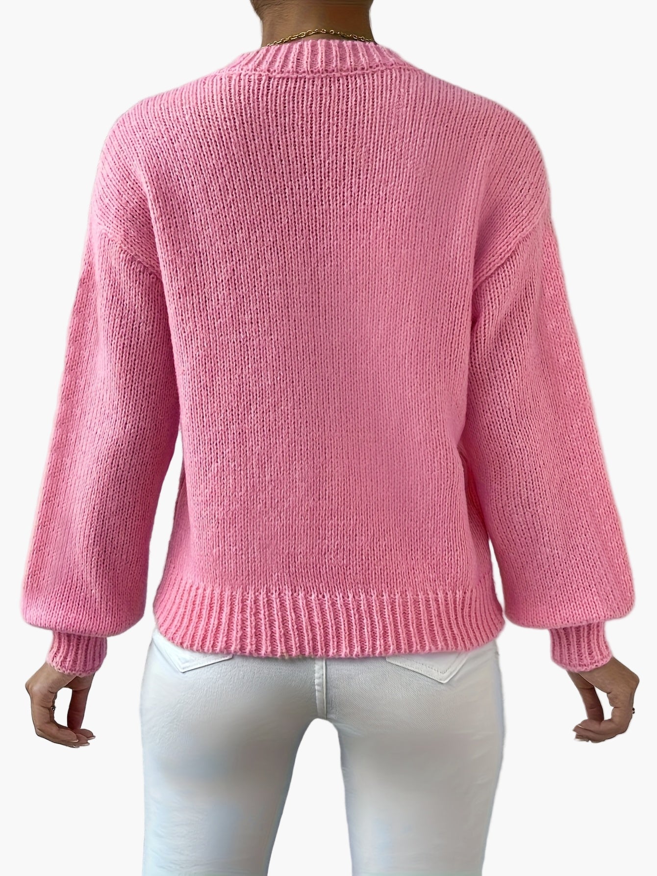 Damen Pullover mit Lebkuchenmännchen-Motiv – Verspielter Strickpulli für Herbst & Winter, Freizeit & Alltag