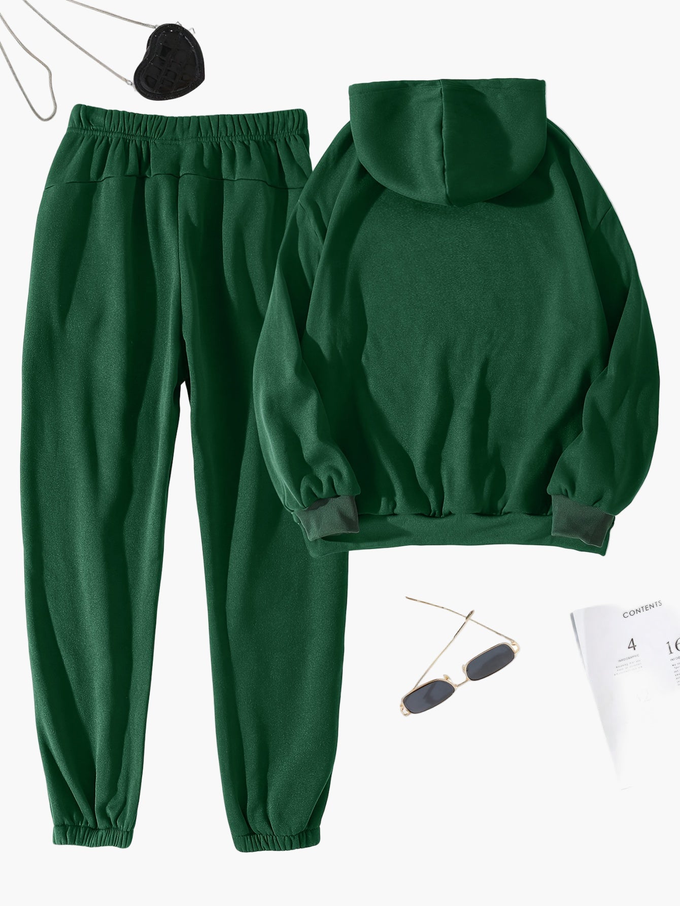 Damen Freizeit Hoodie Jogginganzug Set – Bequemer Kapuzenpullover und Jogginghose für Alltag und Sport