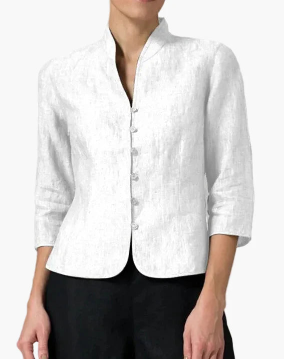 Dames blazer met opstaande kraag – Elegant business-top voor kantoor & dagelijks gebruik