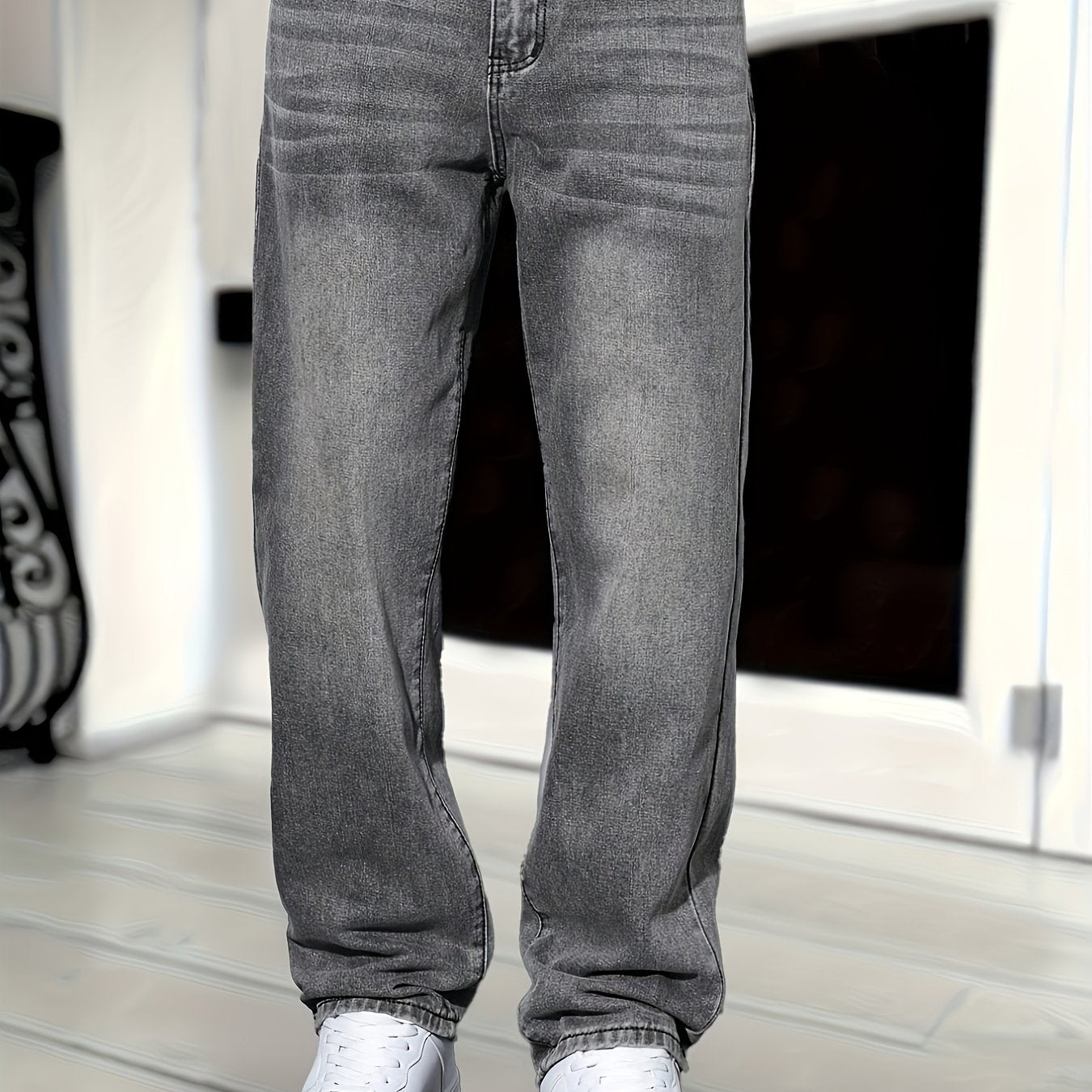Herren Straight Fit Jeans – Bequeme Alltagshose im Vintage-Look