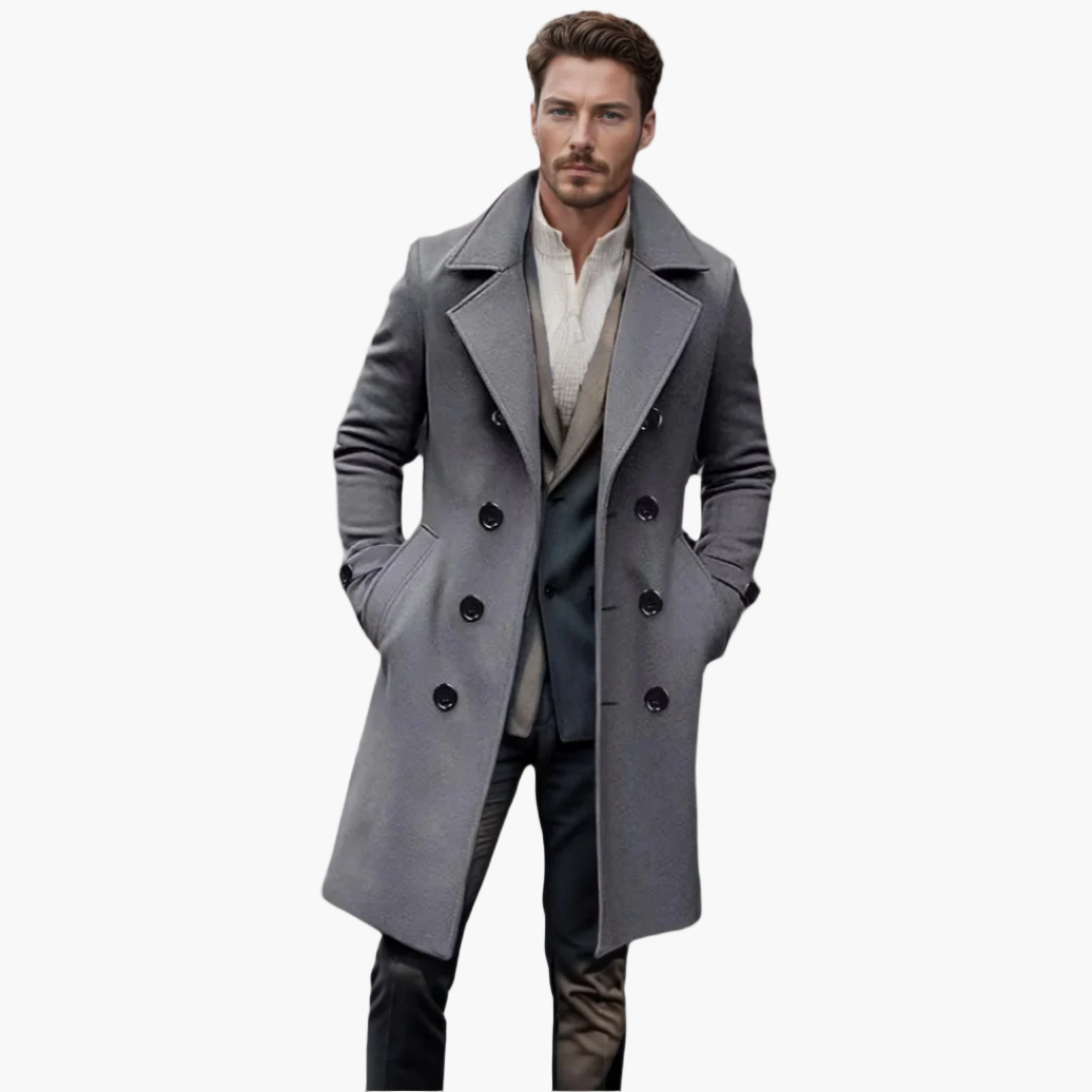Heren Italiaanse Lange Mantel – Moderne Business & Vrijetijds Trenchcoat, Elegante Stijl