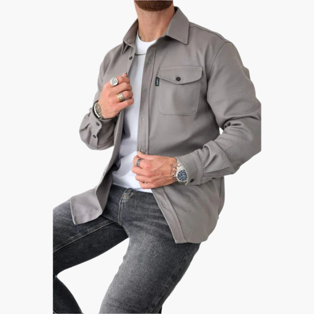 Herren Overshirt Jacke – Modernes Button-Through Hemdjacke für Freizeit und Business