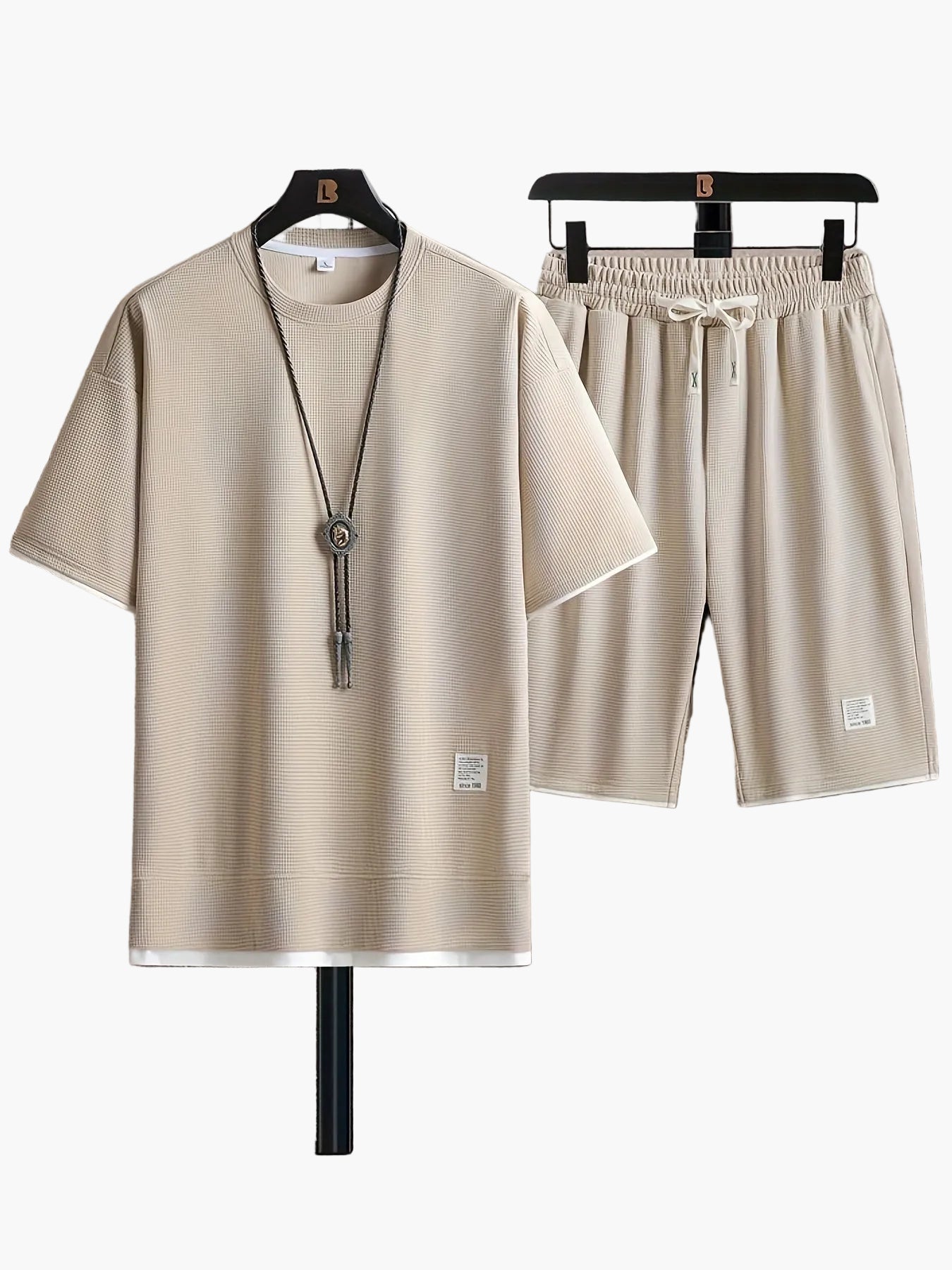 Set casual da uomo in due pezzi – T-shirt alla moda e pantaloncini per quotidiano e relax