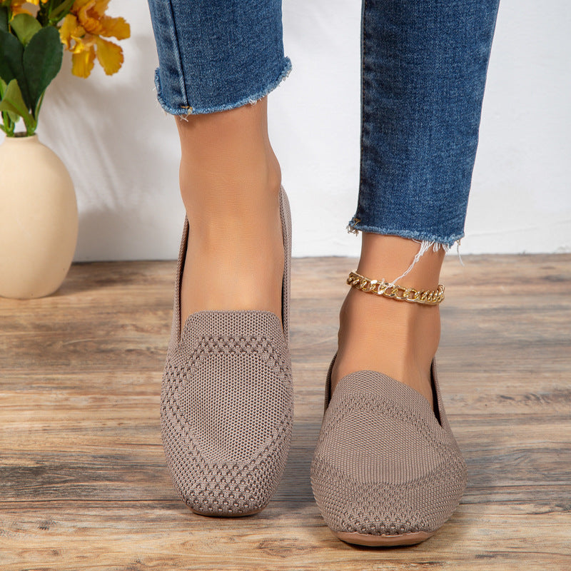 Adele – Flache, spitz zulaufende, geflochtene Pumps aus veganem Leder für Damen