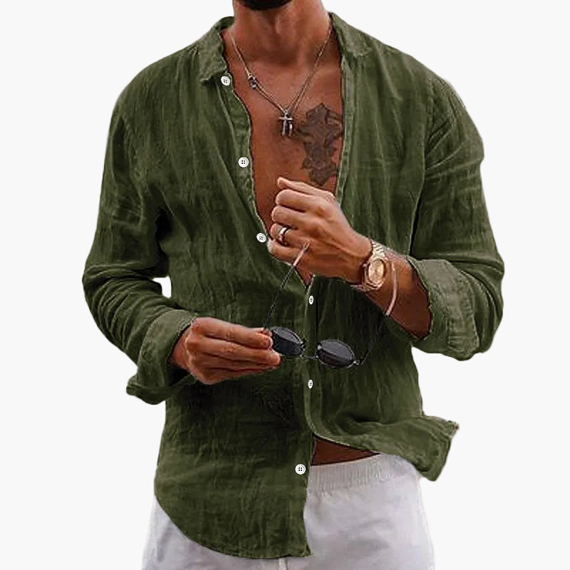 Camisa casual para hombre con cuello con solapa – Estilo informal para día a día y vacaciones