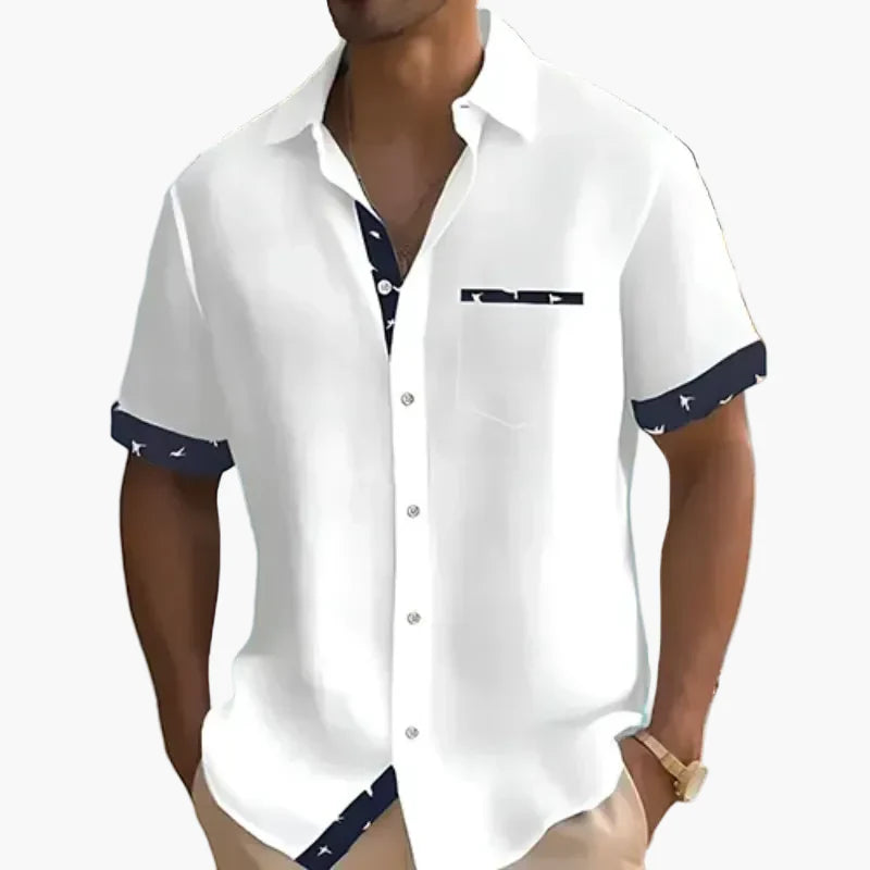 Heren Korte Mouw Vrijetijdshemd Moderne Stijl – Elegante Zomerblouse voor Dagelijks Gebruik en Vakantie