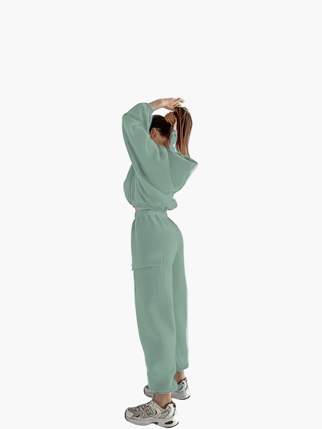 Conjunto de dos piezas de ocio para mujer – Elegante conjunto lounge suelto con suéter y pantalón