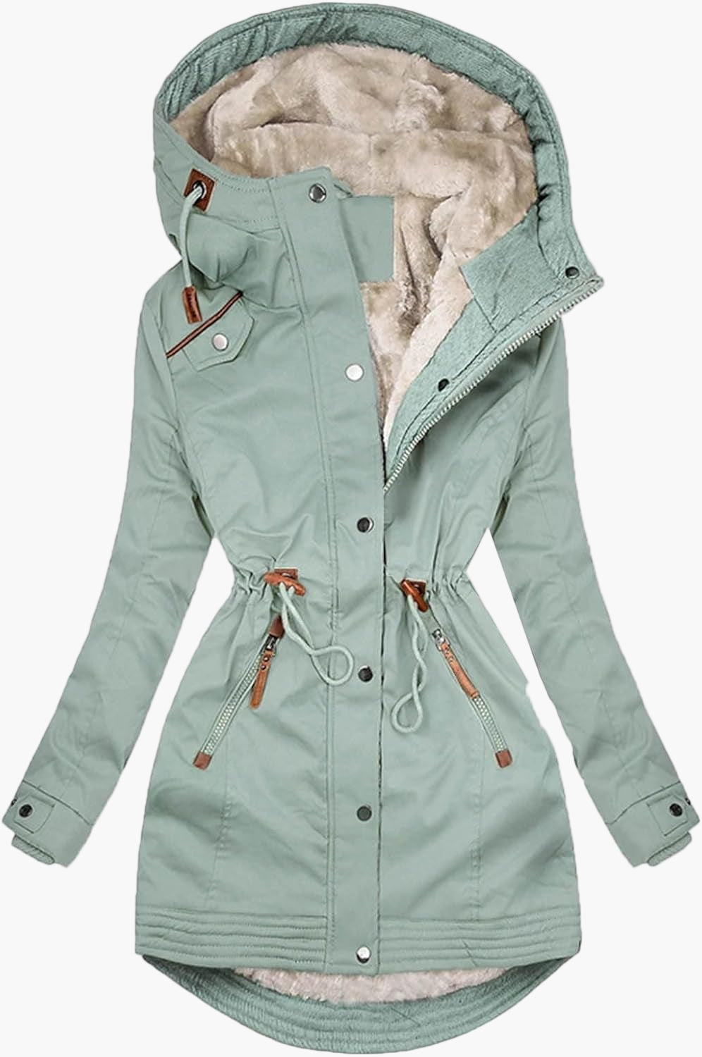 Damen Winterparka mit Kapuze und Fleecefutter – Modischer Outdoor Mantel für kalte Tage