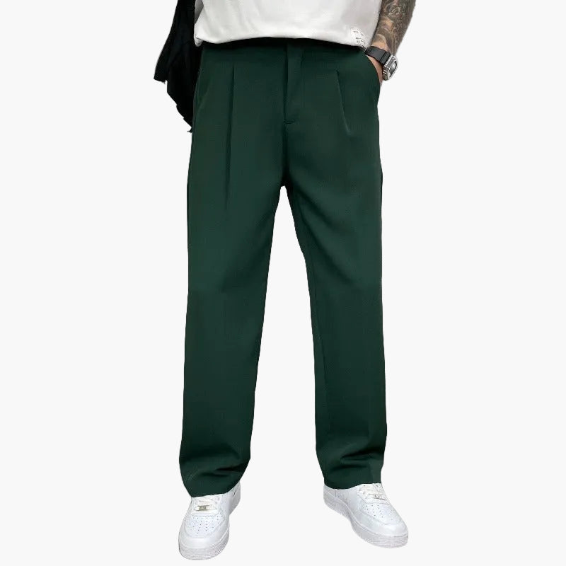 Męskie spodnie o szerokich nogawkach – Elegancki, luźny krój do nowoczesnej streetwear i półformalnych stylizacji