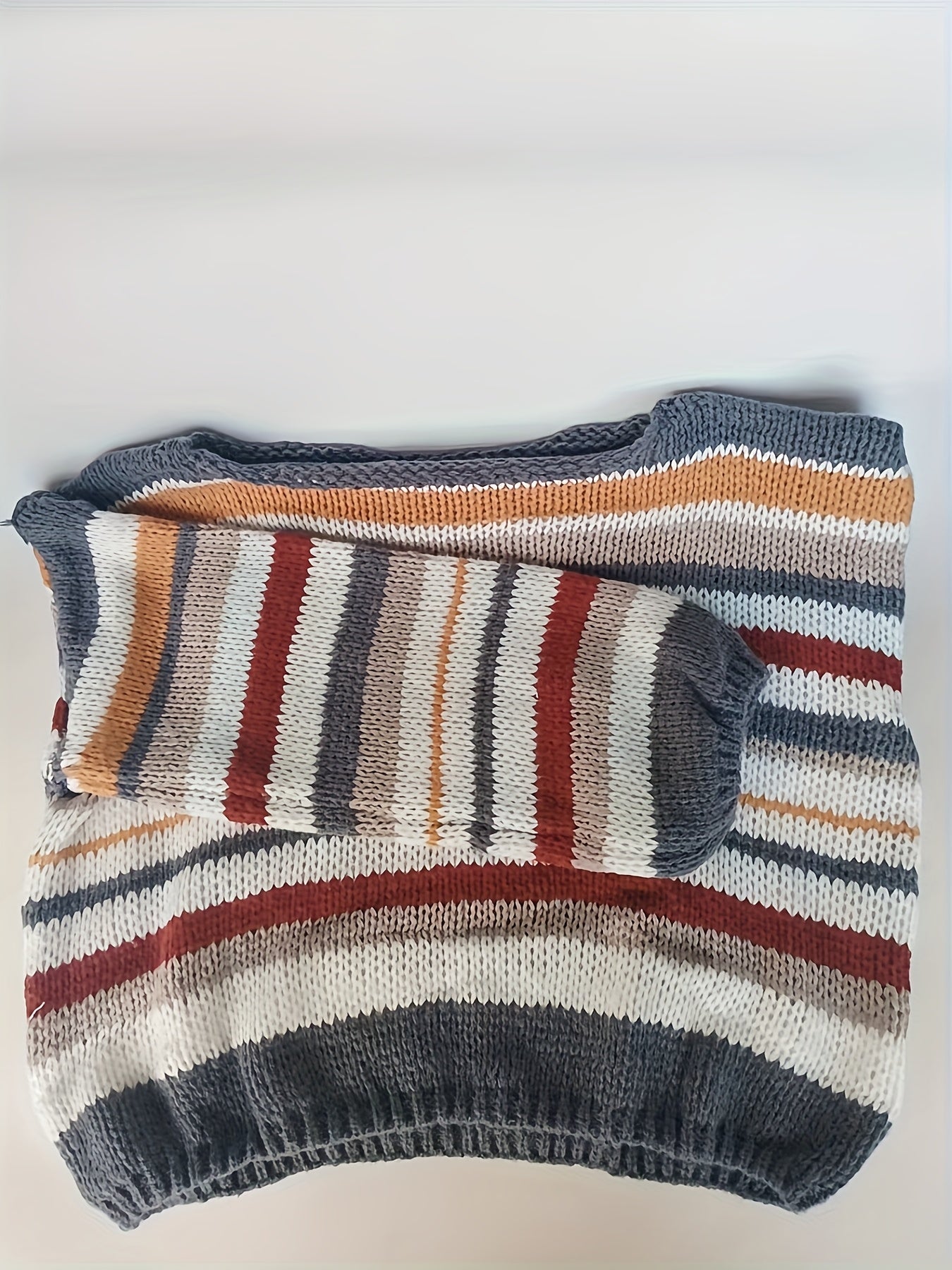 Damen Strickpullover im Oversize-Look mit Streifen – Lässiger Herbst/Winter Freizeitpullover