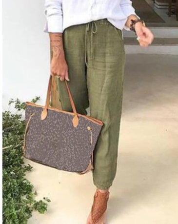 Sophie – Baumwoll Damenhose mit Hoher Taille