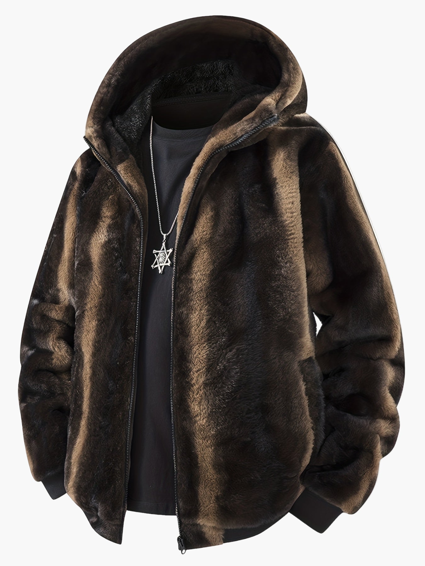 Herren Winter Fleecejacke mit Kapuze – Modische warme Freizeitjacke für Herbst und Winter