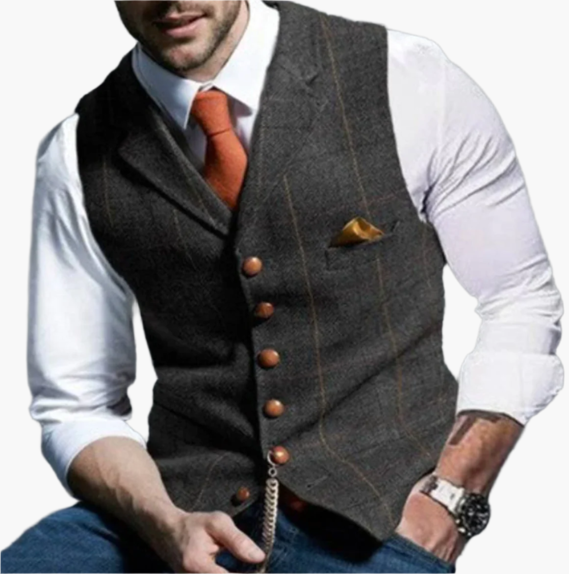 Chaleco vintage para hombre – Estilo clásico de traje para negocios, bodas y tiempo libre