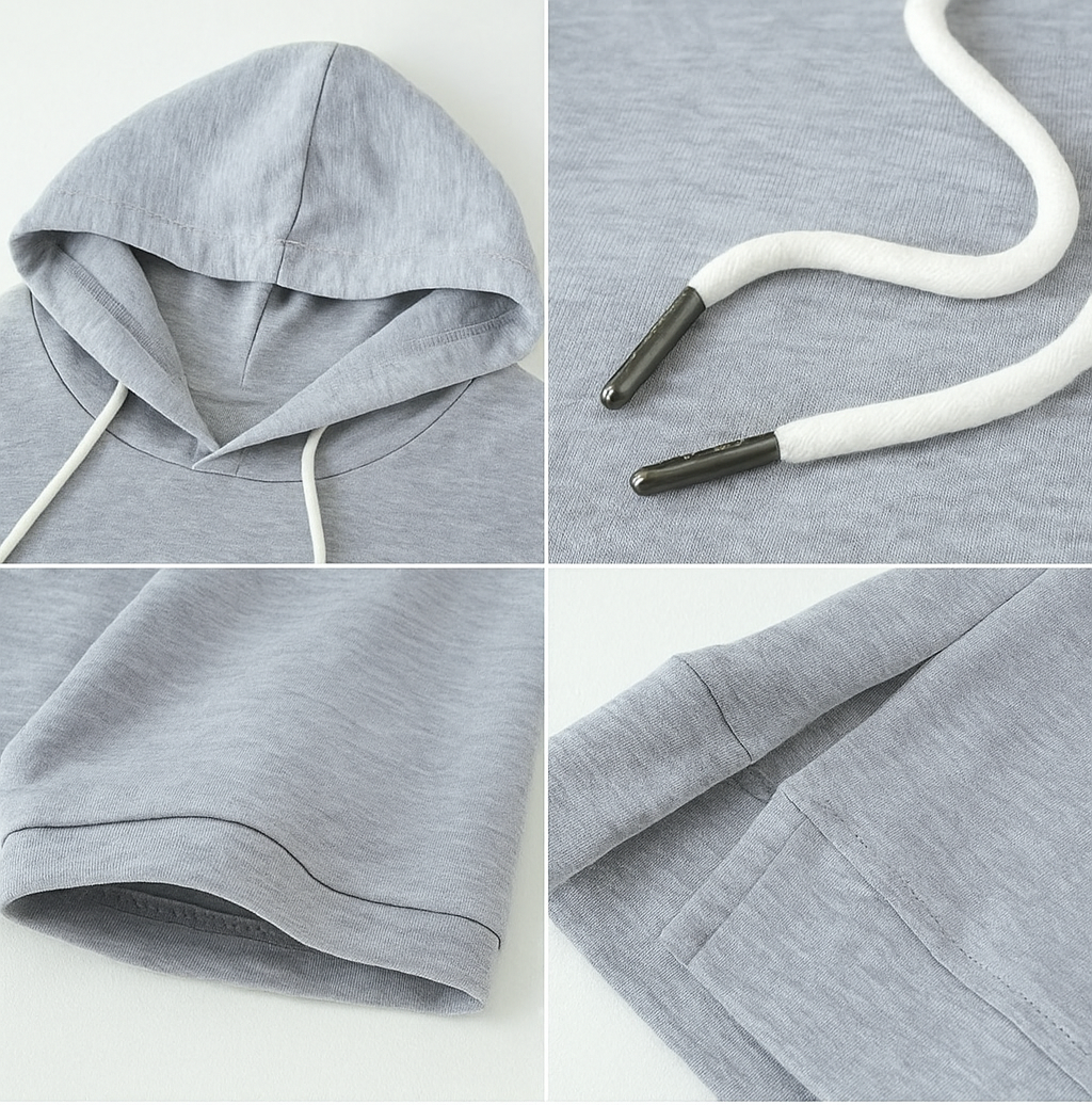 Damen Kurzarm Hoodie Streetwear Lässig – Moderner Kapuzenpullover für Alltag und Freizeit