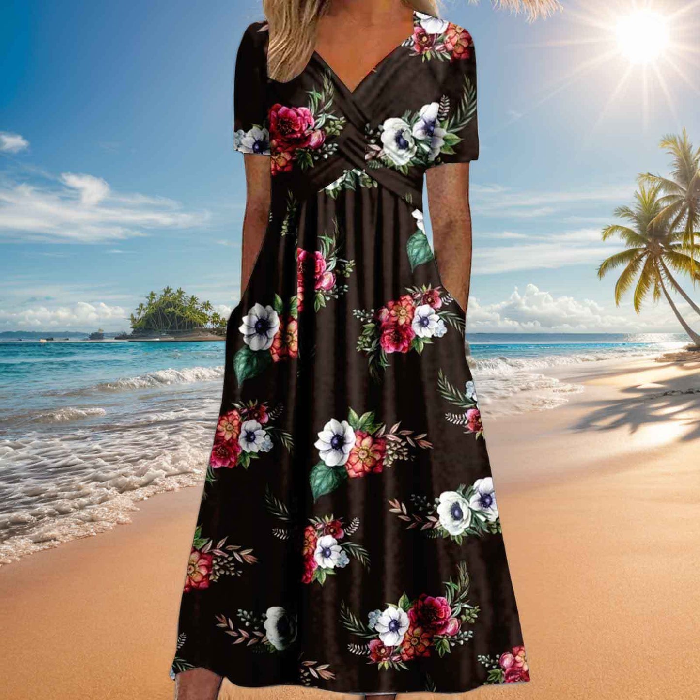 Carly – Sommerliches Damenkleid mit kurzen Ärmeln