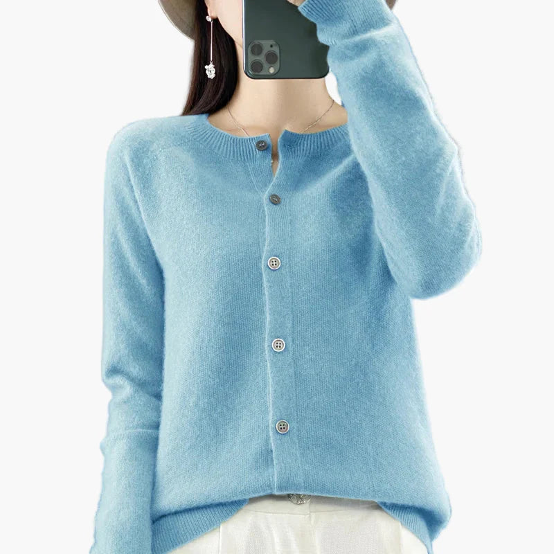Damen Klassische Strickjacke Cardigan – Eleganter Alltags-Style für Büro & Freizeit