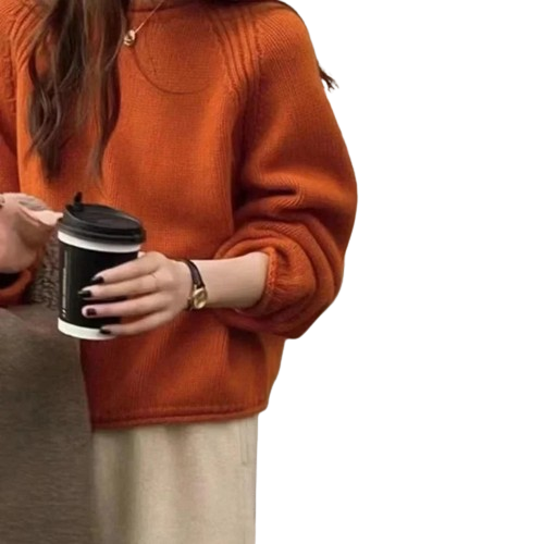 Damen Pullover im französischen Stil – Lockerer Strickpullover für Alltag & Freizeit