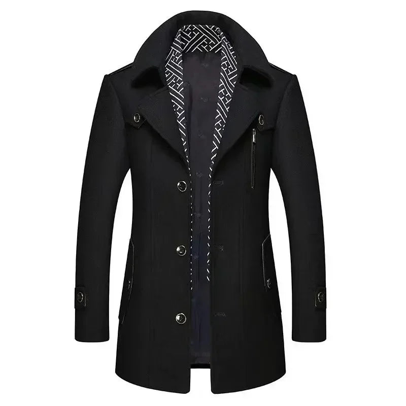 Herren Business Mantel Eleganter Winter Langjacke Klassisch Modern Freizeit