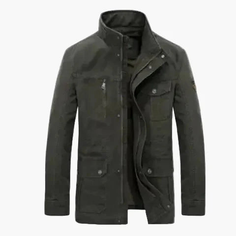 Herren Freizeitjacke mit Stehkragen und Mehrfachtaschen – Lässige Übergangsjacke für Alltag und Outdoor