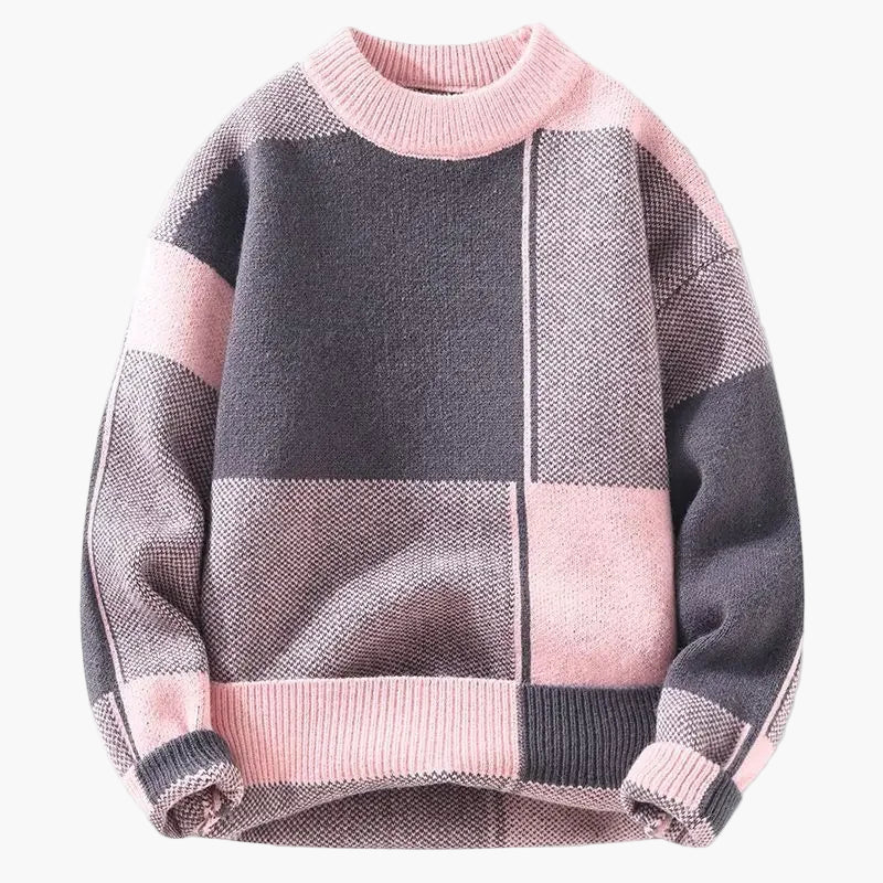 Herren Strickpullover mit modernem geometrischen Design – Lässiger Stil für Alltag und Freizeit