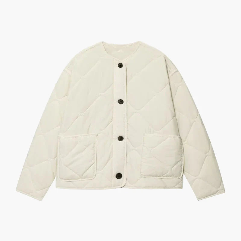 Dam Quiltad Jacka Fritids Klassisk Övergångsjacka Bekväm