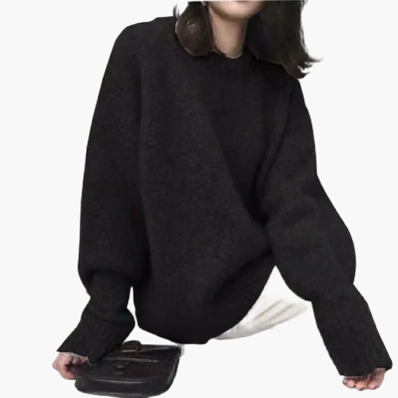 Damen Oversize Pullover im Retro-Stil für Herbst und Winter – Modischer, weiter Schnitt, perfekt für den Alltag
