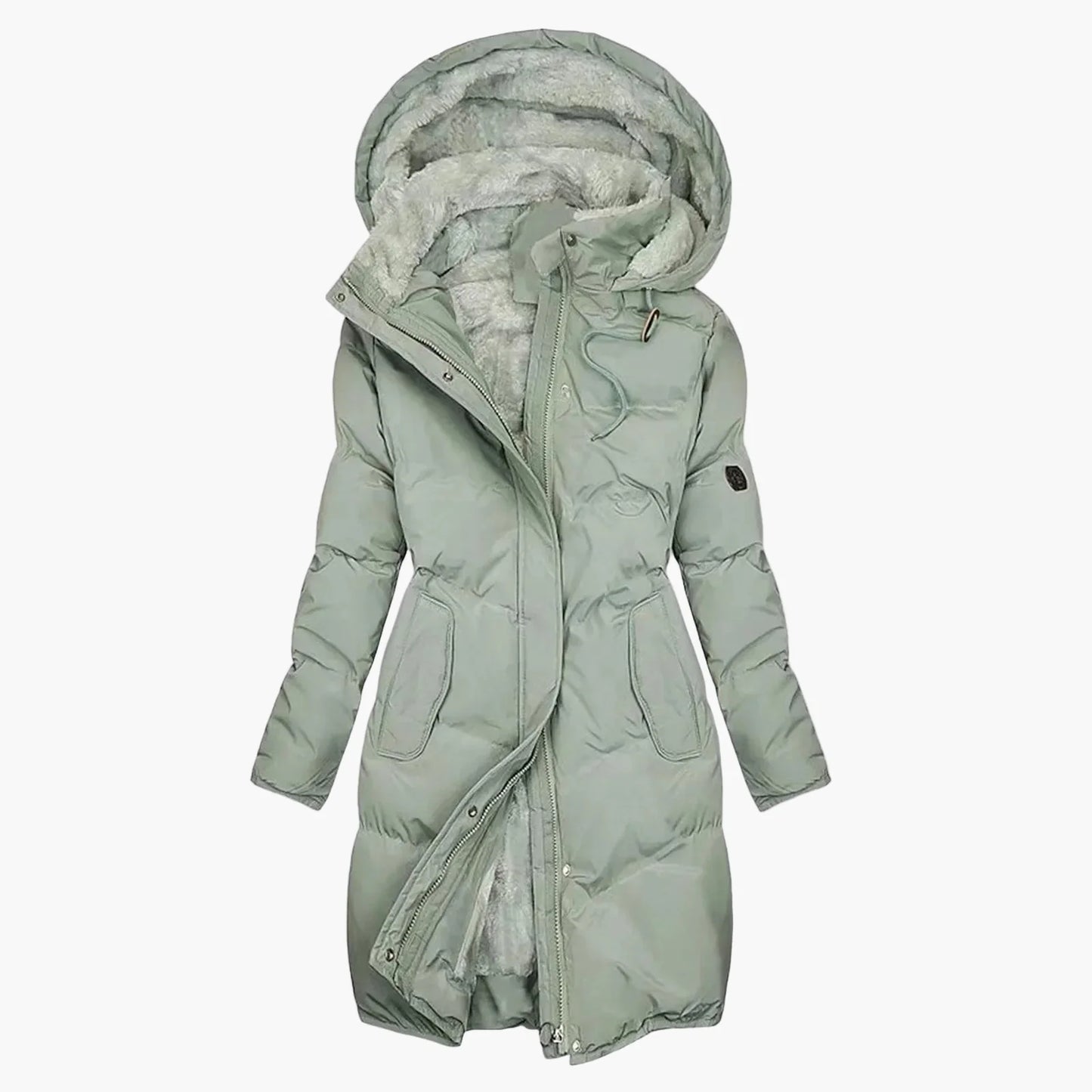 Abrigo de invierno para mujer Chaqueta con capucha Largo Caliente Acolchado Elegante Casual