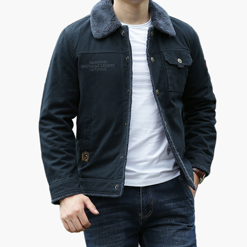 Herren Freizeitjacke mit Fleecekragen – Modische Outdoor Übergangsjacke für Alltag und Abenteuer