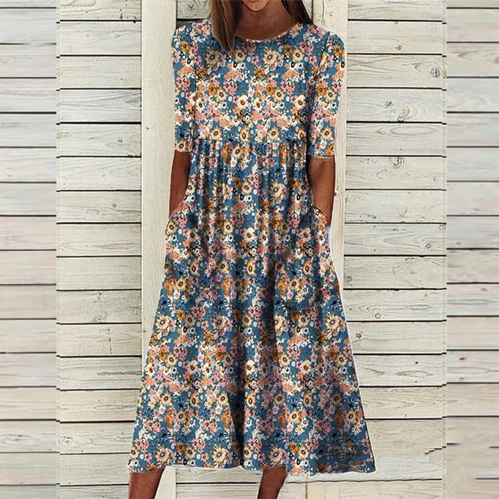Tanya – Casual maxi-jurk met print en zakken