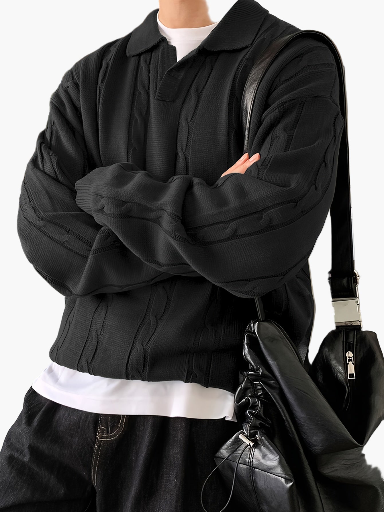 Herren Strickpullover Polo Kragen Casual Stil – Ideal für Alltag und Freizeit