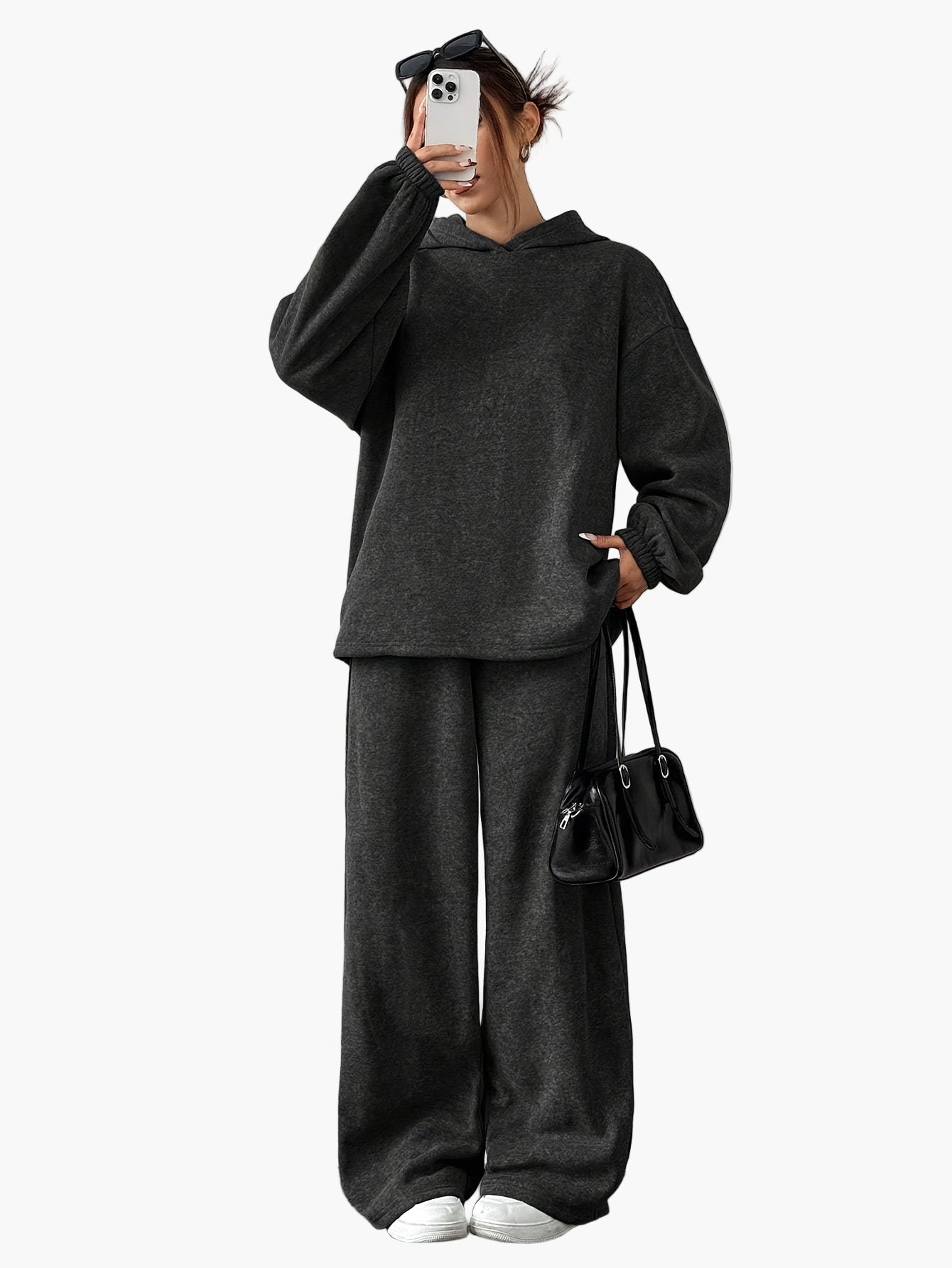 Damen Freizeit-Hoodie & Weite Jogginghose Set – Lässiger Lounge- und Sportanzug