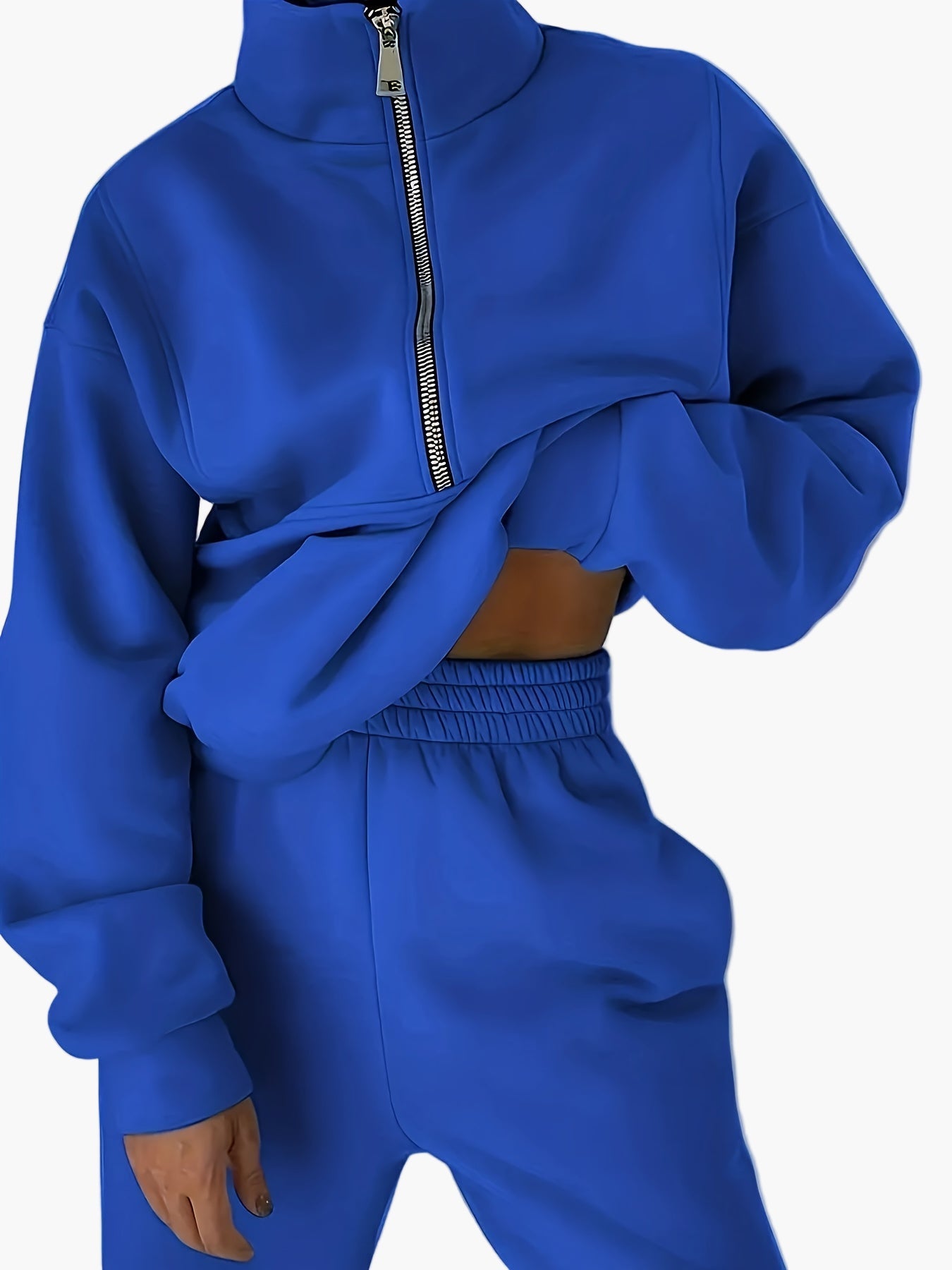 Damen Halbzip Sweater Streetwear – Lässiger Pullover mit Stehkragen, ideal für Herbst & Winter