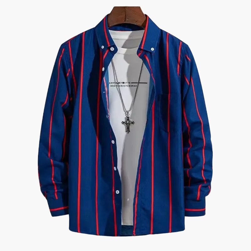 Herren Business Freizeithemd mit Streifenmuster – Modernes Slim Fit Hemd für Büro und Alltag