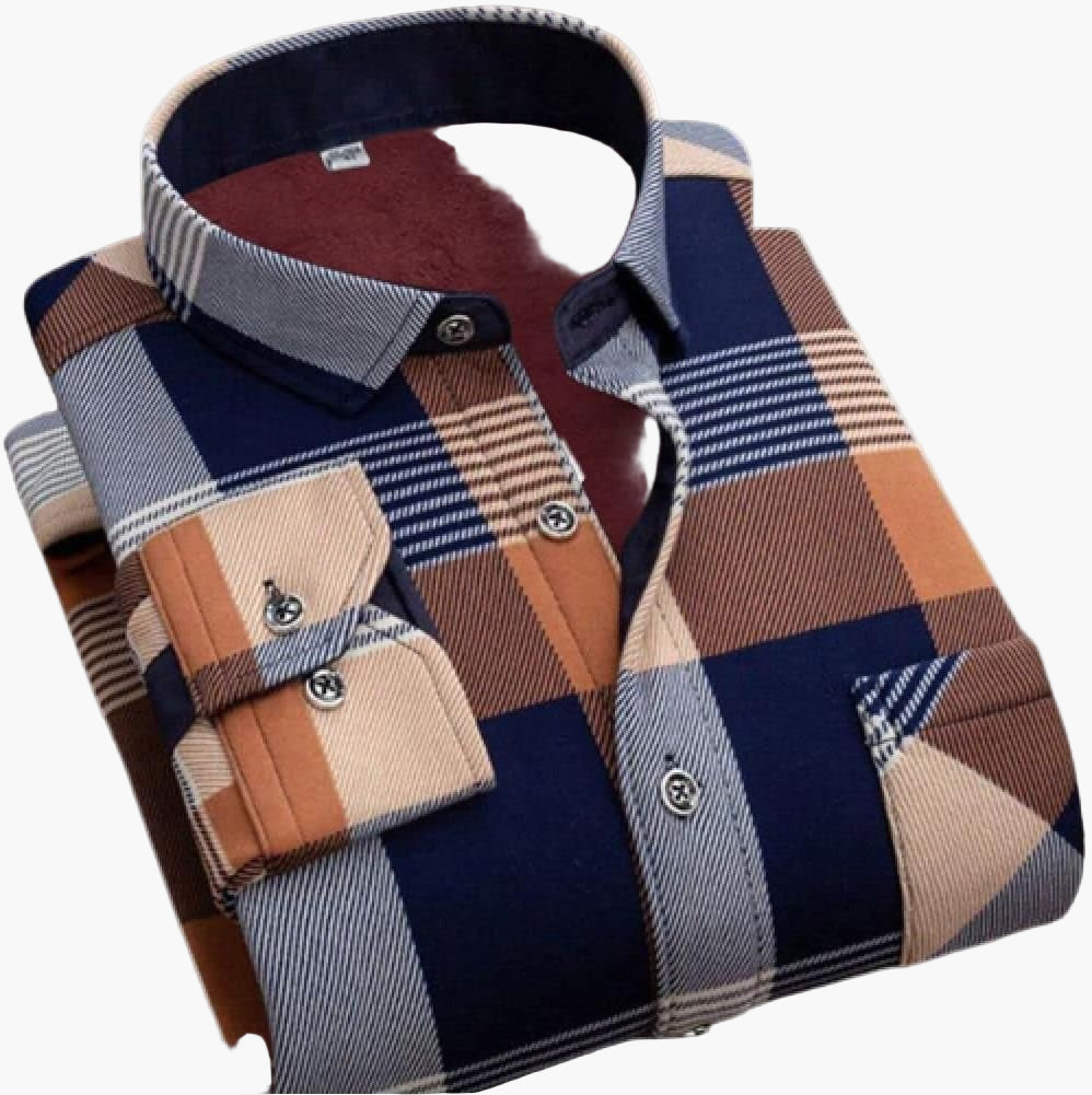 Herren Flanellhemd Kariert – Modisches Freizeit- und Businesshemd für Herbst und Winter