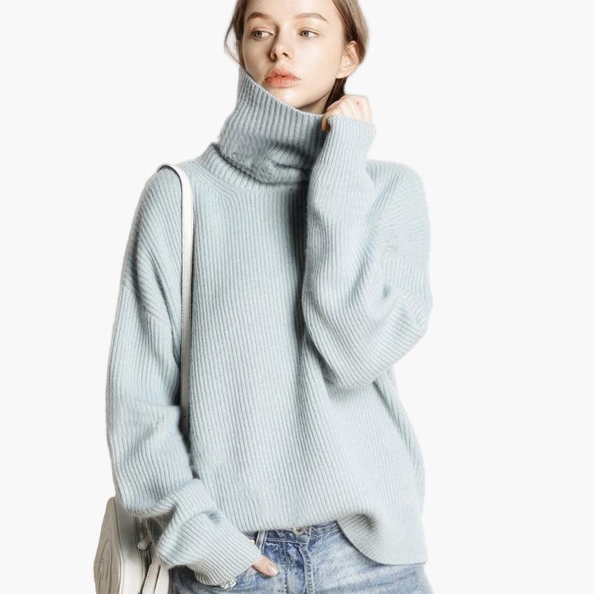 Damen Rollkragenpullover Oversized Stil für Freizeit und Büro