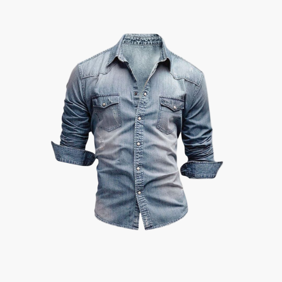 Camisa vaquera western de hombre con botones a presión – Estilo casual clásico