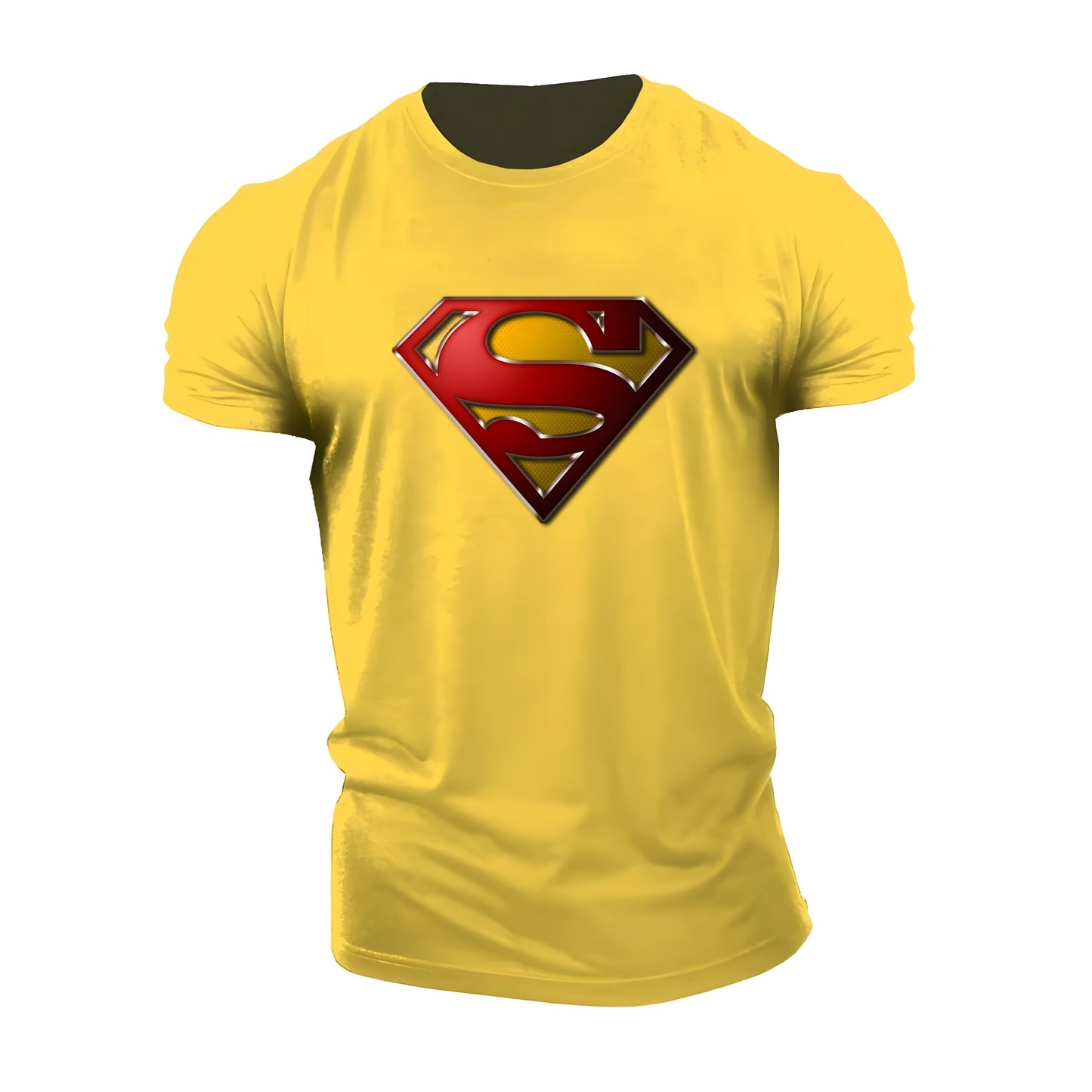 Camiseta fitness de superhéroe para hombre con logo de Superman – Camiseta elegante para ocio y deporte