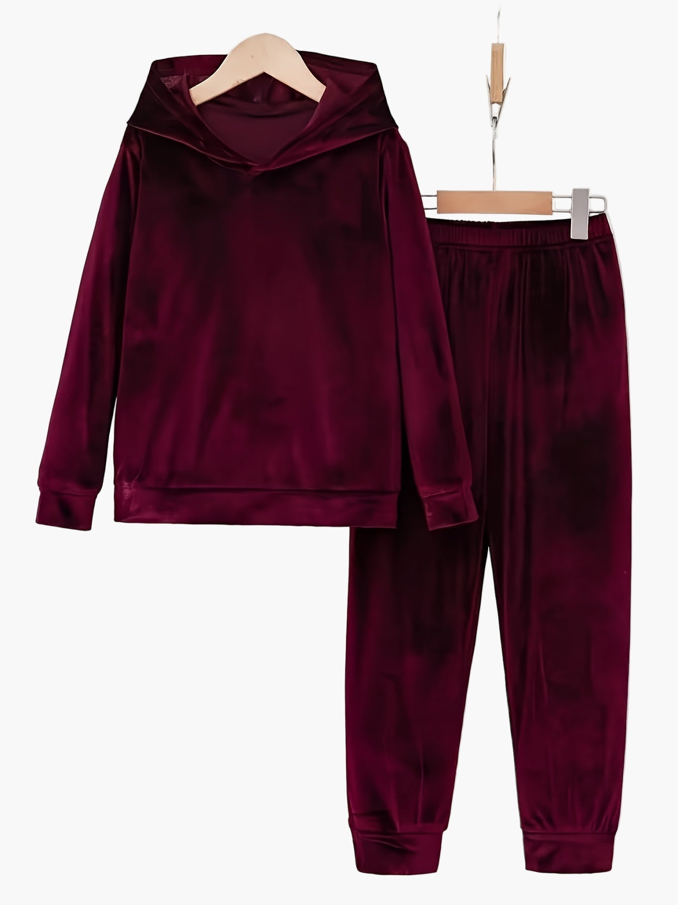 Conjunto de ocio para mujer con sudadera con capucha y pantalón de chándal – Conjunto cómodo para casa para otoño e invierno