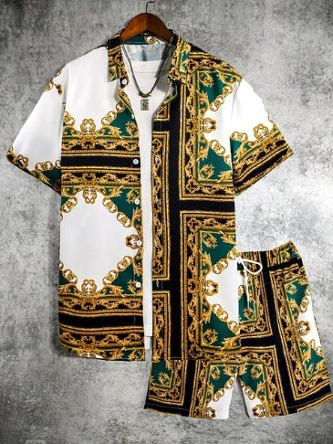 Steve – Bedrucktes Herren-Freizeitset mit Hemd und Shorts