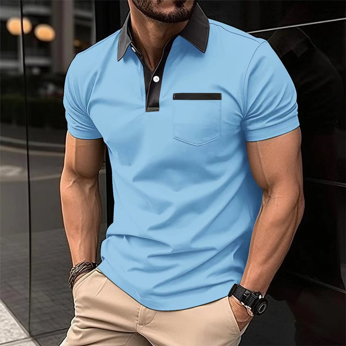 Stewart – Camiseta polo ajustada y moderna de manga corta