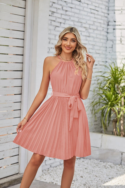 Amanda – Ärmelloses Sommerkleid mit Faltenrock für Damen