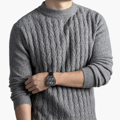 Herren Strickpullover im klassischen Zopfmuster – Eleganter Freizeit-Look für Herbst und Winter