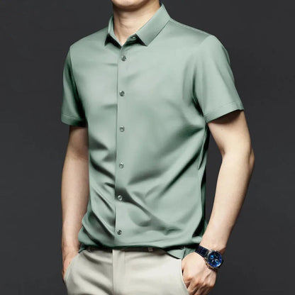 Herren Business Freizeit Kurzarmhemd – Zeitloses, Knitterfreies Hemd für Alltag und Büro