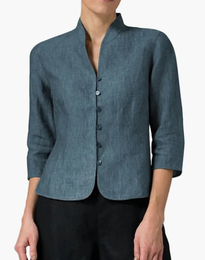 Dames blazer met opstaande kraag – Elegant business-top voor kantoor & dagelijks gebruik