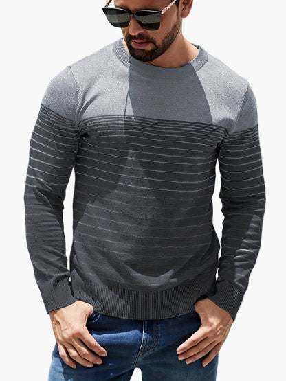 Herren Pullover mit Streifenmuster – Modischer Freizeit-Langarm für Frühling und Herbst