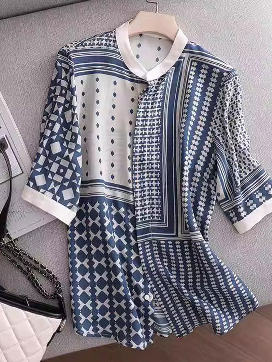 Aileen - Retro Kariertes Gestreiftes Hemd