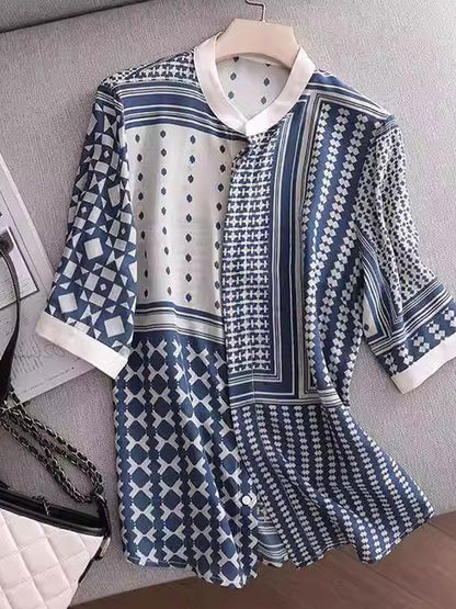 Aileen - Retro Kariertes Gestreiftes Hemd