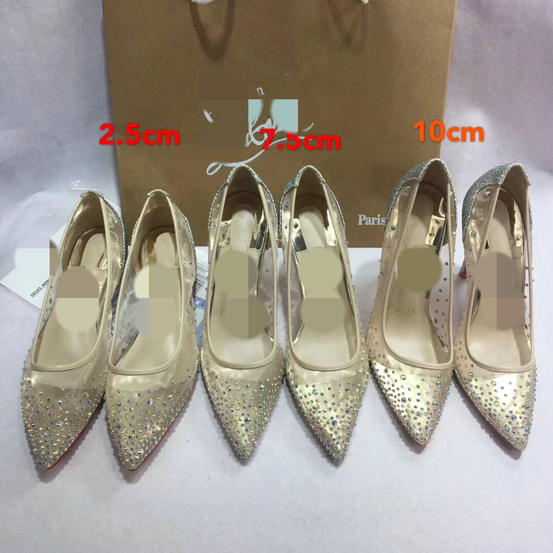 Christina – Scarpe eleganti trasparenti da donna con applicazioni di strass e pelle vegana