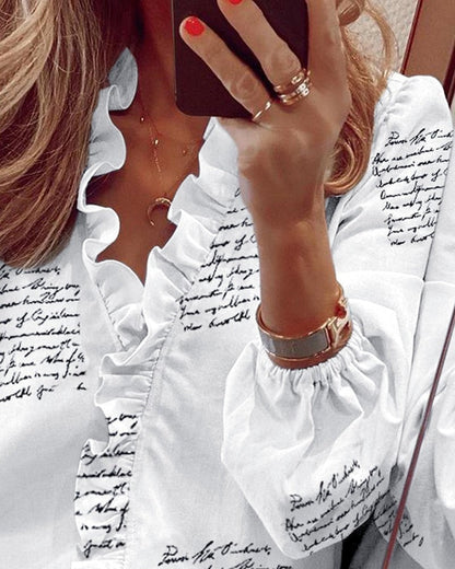 Abigail – Langärmlige Rüschenshirt-Bluse