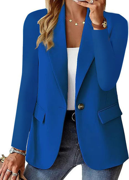 Damen Blazer Elegant Businessjacke – Klassischer Ein-Knopf Blazer für Büro & Alltag